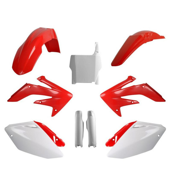 POLISPORT PLASTIKINIS RINKINYS (PILNAS RINKINYS) HONDA CRF 250R '04-'05 ĮSKAITANT PRIEKINĘ PLOKŠTELĘ (8661900001) IR AMO