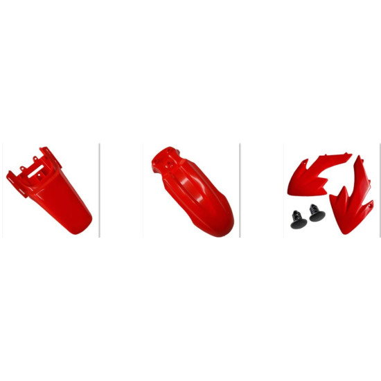 UFO PLASTIKINIŲ DALIŲ RINKINYS HONDA CRF 50 '04-'25 OEM SPALVA (RAUDONA/BALTA)