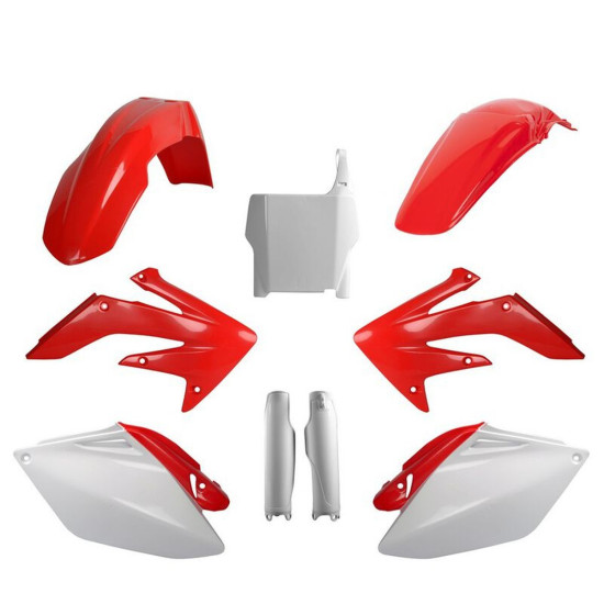POLISPORT PLASTIC SET (FULL KIT) HONDA CRF 250R '06-'07 INCLUDES FRONT PLATE (8661900001) AND SHOCK ABSORBER COVERS (835