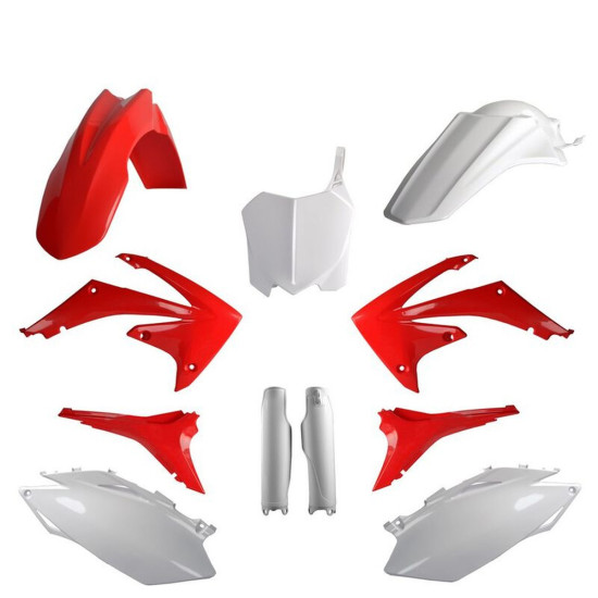 POLISPORT PLASTIKINIŲ DALIŲ RINKINYS (PILNAS RINKINYS) HONDA CRF 250R '10 CRF 450R '09-'10 ĮSKAITANT PRIEKINĘ PLOKŠTELĘ 