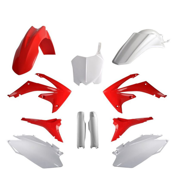POLISPORT PLASTIKINIŲ DALIŲ RINKINYS (PILNAS RINKINYS) HONDA CRF 250R '11-'13 CRF 450R '11-'12 ĮSKAITANT PRIEKINĘ PLOKŠT