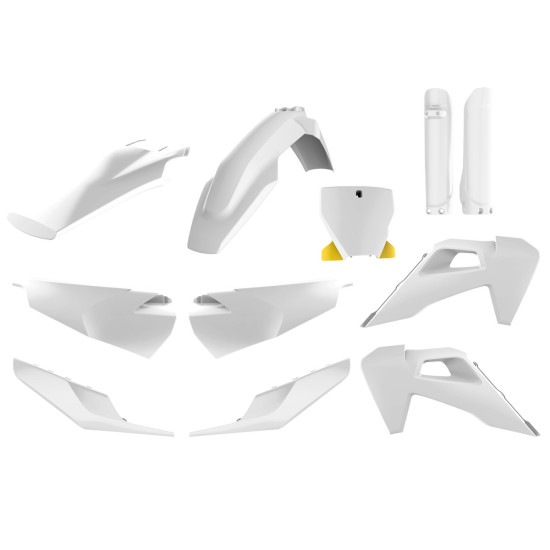 POLISPORT PLASTIKINIS RINKINYS (PILNAS) HUSQVARNA TC / FC TPI '19-'22, ĮSKAITANT PRIEKINĘ PLOKŠTELĘ (8666500006) IR AMOR