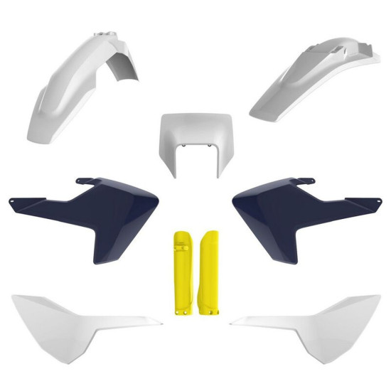 POLISPORT PLASTIKINIS RINKINYS (PILNAS RINKINYS) HUSQVARNA TE / FE TPI '17-'19 ĮSKAITANT PRIEKINĘ PLOKŠTELĘ (8666900001)