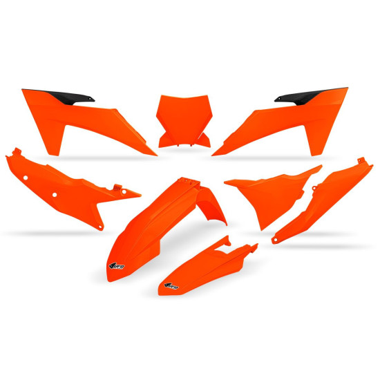 UFO PLASTIKINIS RINKINYS KTM SX 125 / 250 / 300 TBI '23-'24, SX-F 250 / 350 / 450 '23-'24, SPALVA FLUO ORANŽINĖ