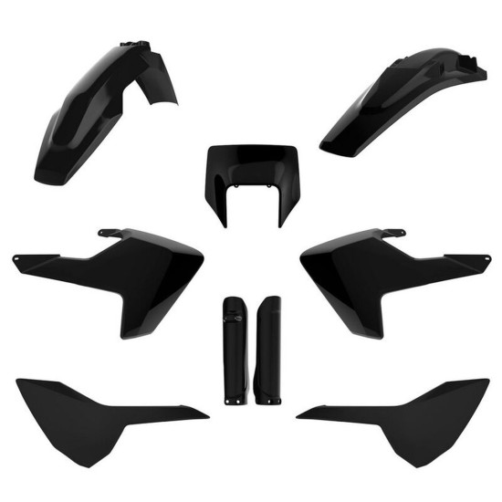 POLISPORT PLASTIKINIS RINKINYS (PILNAS RINKINYS) HUSQVARNA TE / FE TPI '17-'19, ĮSKAITANT PRIEKINĘ PLOKŠTELĘ (8666900002