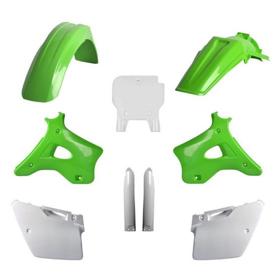 POLISPORT PLASTIKINIS RINKINYS (PILNAS RINKINYS) KAWASAKI KX 125 / 250 '94-'95 ĮSKAITANT PRIEKINĘ PLOKŠTELĘ (8672800002)