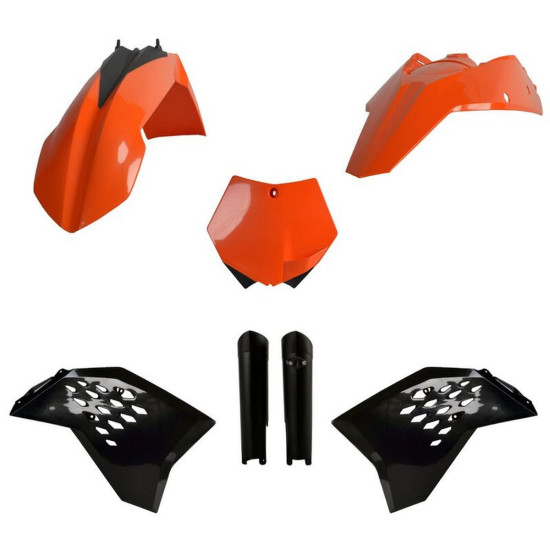 POLISPORT PLASTIKINIS RINKINYS (PILNAS RINKINYS) KTM SX / SX-F / XC-F '07-'10 ĮSKAITANT PRIEKINĘ PLOKŠTELĘ (8664400001) 