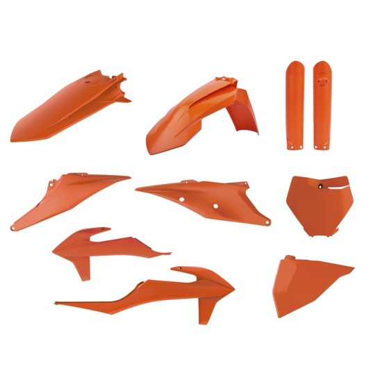 POLISPORT PLASTIC SET (FULL KIT) KTM SX / SX-F '19-'22 INCLUDES FRONT PLATE (8666400001) AND SHOCK ABSORBER COVERS (8398