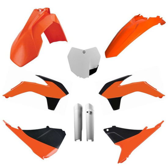 POLISPORT PLASTIC SET (FULL KIT) KTM SX / SX-F / XC-F '13-'14 INCLUDES FRONT PLATE (8659100002) AND SHOCK ABSORBER COVER