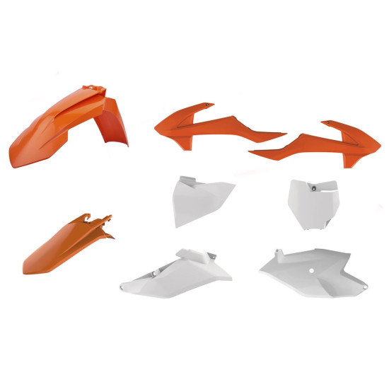 POLISPORT PLASTIKINIŲ DALIŲ RINKINYS KTM SX 85 '18-'24 OEM SPALVA ORANŽINĖ BALTA
