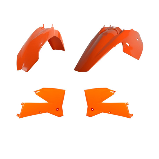 POLISPORT PLASTIKINIŲ DANGTELIŲ KOMPLEKTAS KTM EXC / EXC-F '05-'07 SPALVA ORANŽINĖ JUODA OEM