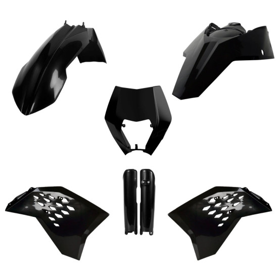 POLISPORT PLASTIKINIS RINKINYS (PILNAS RINKINYS) KTM EXC / EXC-F '08-'11 SU PRIEKINE PLOKŠTELE (8666700003) IR AMORTIZAT