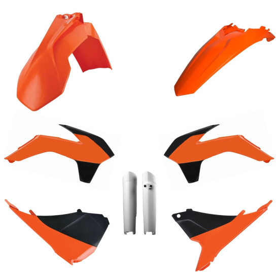 POLISPORT PLASTIC SET (FULL KIT) KTM EXC / EXC-F '14-'15 INCLUDING SHOCK ABSORBER COVERS (8398500002) COLOR ORANGE BLACK