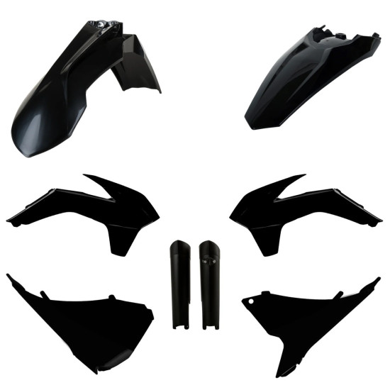 POLISPORT PLASTIC SET (FULL KIT) KTM EXC / EXC-F '14-'15 INCLUDING SHOCK ABSORBER COVERS (8398500003) BLACK