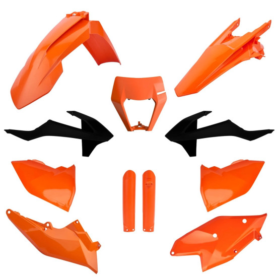 POLISPORT PLASTIKINIS RINKINYS (PILNAS RINKINYS) KTM EXC / EXC-F TPI '17-'19 ĮSKAITANT ŽIBINTŲ DANGTELĮ (8666800006) IR 