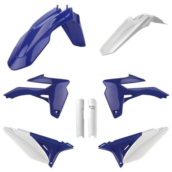 POLISPORT PLASTIC SET (FULL KIT) SHERCO SE-R / SEF-R '13-'15 INCLUDING SHOCK ABSORBER COVERS (8399000005) COLOR BLUE WHI