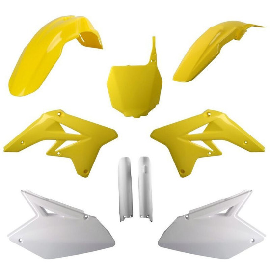 POLISPORT PLASTIC SET (FULL KIT) SUZUKI RMZ 250 '07-'09 INCLUDES FRONT PLATE (8660400002) AND SHOCK ABSORBER COVERS (839