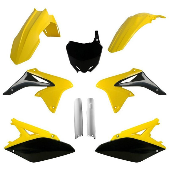 POLISPORT PLASTIKINIS RINKINYS (PILNAS RINKINYS) SUZUKI RMZ 250 '10-'18 ĮSKAITANT PRIEKINĘ PLOKŠTELĘ (8660400002) IR AMO
