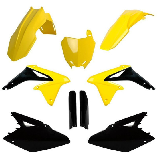 POLISPORT PLASTIKINIS RINKINYS (PILNAS RINKINYS) SUZUKI RMZ 450 '08-'17 ĮSKAITANT PRIEKINĘ PLOKŠTELĘ (8659300001) IR AMO