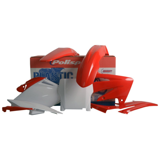 POLISPORT IŠPARDAVIMAS PLASTIKINIŲ DALIŲ KOMPLEKTAS HONDA CRF 250R '06-'07 SPALVA RAUDONA BALTA OEM