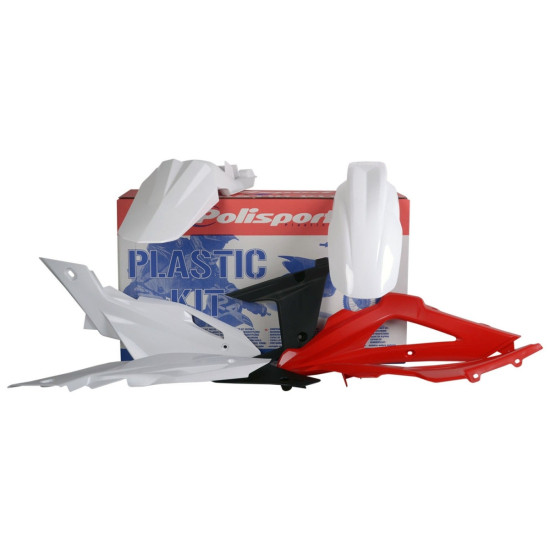 POLISPORT PLASTIC SET HUSQVARNA TC / FE '09 COLOR WHITE BLACK RED OEM
