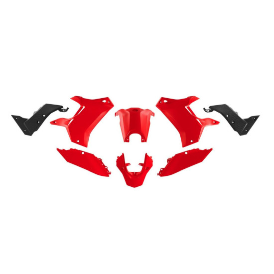 RACETECH (RTECH) PLASTIC SET (WITHOUT FRONT FENDER) T7 REVOLUTION YAMAHA TENERE 700 '19-'24 RED / BLACK