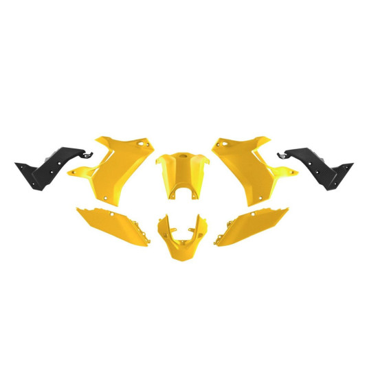 RACETECH (RTECH) PLASTIC SET (WITHOUT FRONT FENDER) T7 REVOLUTION YAMAHA TENERE 700 '19-'24 COLOR YELLOW / BLACK