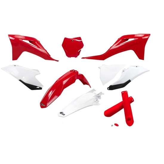 UFO PLASTIC SET (FULL KIT) WITH TELESCOPIC COVERS (SHOCK ABSORBERS) GAS GAS MC 125 / 250 '21-'23, EX 250 / 300 '21-'23, 