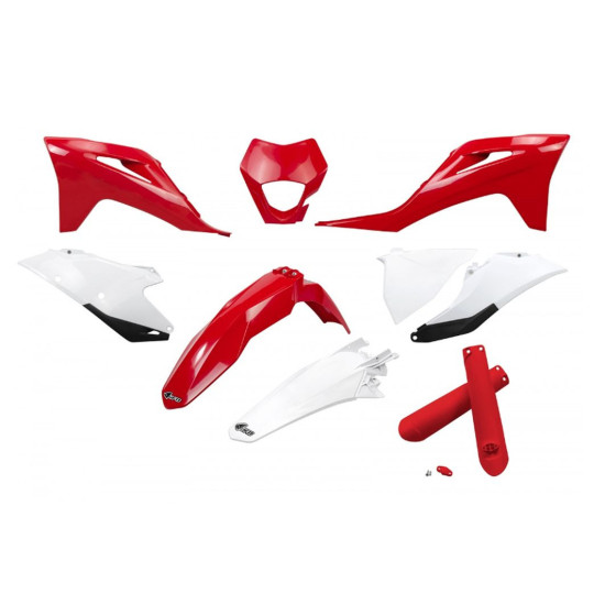 UFO PLASTIC SET (FULL KIT) WITH TELESCOPIC COVERS (SHOCK ABSORBERS) GAS GAS EC / EC-F 250 / 300 / 350 '21-'23 OEM COLOR 