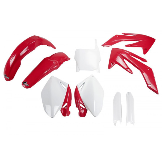 UFO PLASTIKINIS RINKINYS (PILNAS KOMPLEKTAS) SU TELESKOPU (AMORTIZATORIUMI) DANGTELIAIS HONDA CRF 250R '06-'07 OEM SPALV
