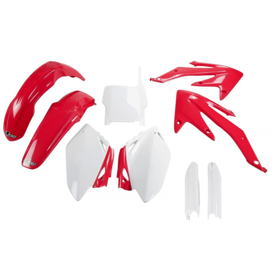 UFO PLASTIKINIS RINKINYS (PILNAS KOMPLEKTAS) SU TELESKOPINIAIS (AMORTIZATORIAIS) DANGTELIAIS HONDA CRF 450 R '05-'06 OEM