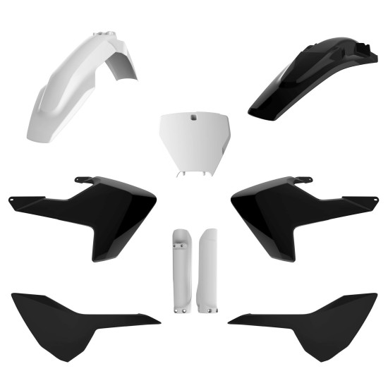 POLISPORT PLASTIKINIS RINKINYS (PILNAS RINKINYS) HUSQVARNA TC / FC '16-'18 ĮSKAITANT PRIEKINĘ PLOKŠTELĘ (8665800002) IR 