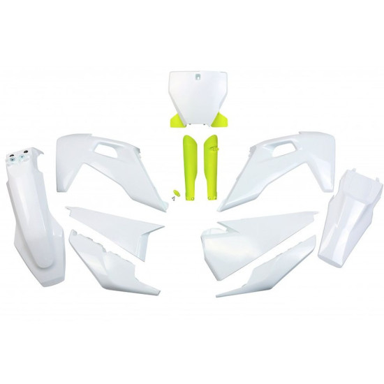 UFO PLASTIC SET (FULL KIT) WITH TELESCOPIC GUARDS (SHOCK ABSORBERS) HUSQVARNA TC 125 / 250 '19-'22, FC 250 / 350 / 450 '