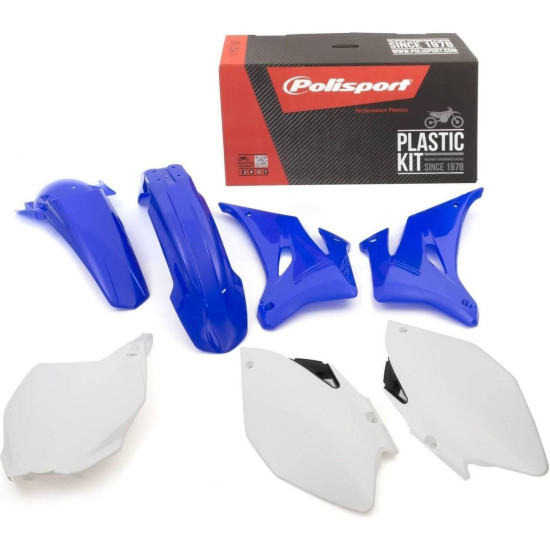 POLISPORT PLASTIC SET YAMAHA YZ 250F '06-'07 YZ 450F '06-'07 INCLUDING FRONT PLATE (8658100001) COLOR BLUE WHITE OEM
