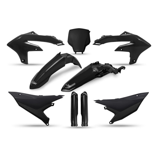 UFO 2026 / 03 PLASTIC SET (FULL KIT) WITH TELESCOPE (SHOCK ABSORBER) COVERS YAMAHA YZF 450 (YZ 450 F) '26, BLACK