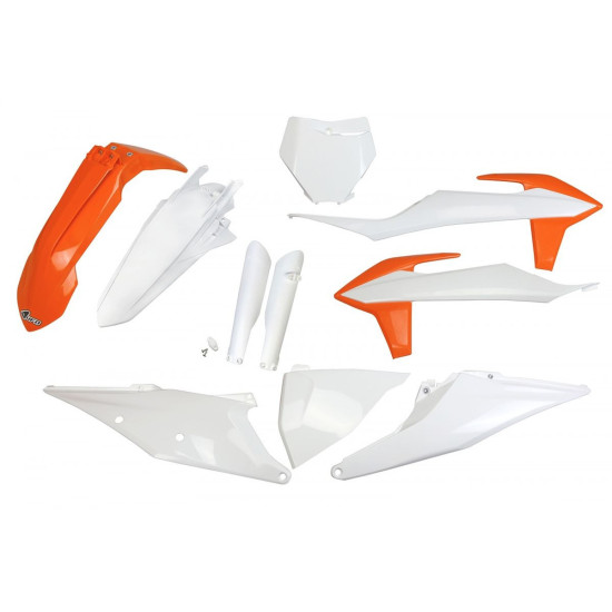 UFO PLASTIC SET (FULL KIT) WITH TELESCOPE (SHOCK ABSORBER) GUARDS KTM SX 125 / 150 / 250 '19-'22, SXF (SX-F) 250 / 350 /
