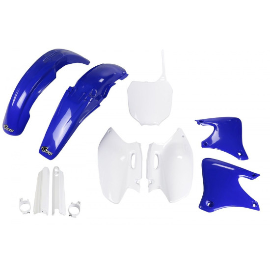 UFO PLASTIKINIS RINKINYS (PILNAS KOMPLEKTAS) SU TELESKOPINIAIS (AMORTIZATORIAUS) DANGTELIAIS YAMAHA YZF 250 '01-'02 OEM 