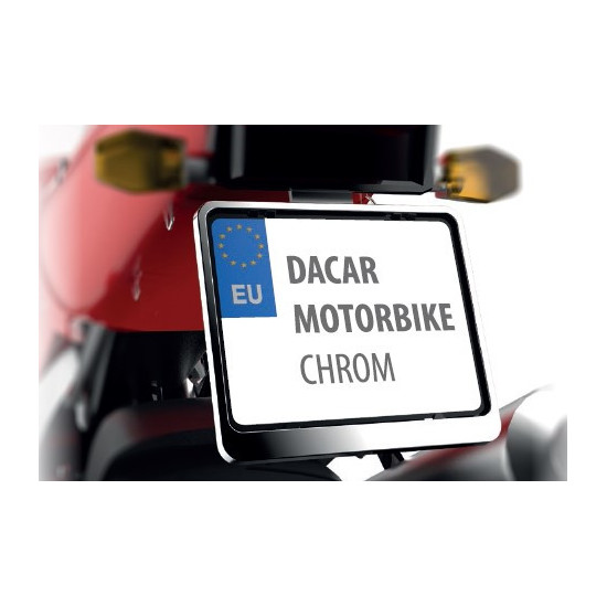 BIKETEC LICENSE PLATE FRAME MOTORCYCLE / MOTORBIKE CHROME (48730)