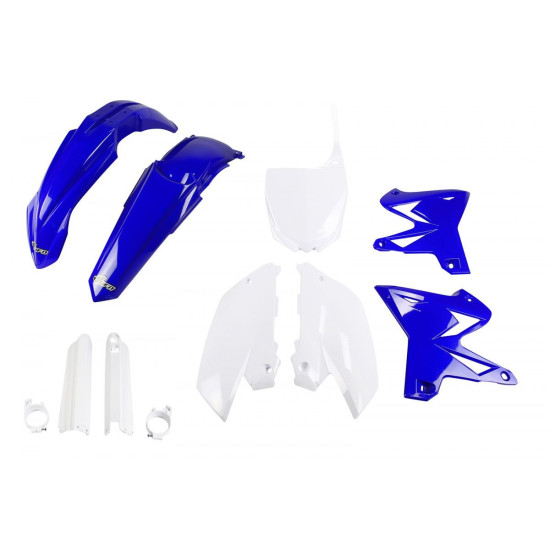 UFO PLASTIC SET (FULL KIT) WITH TELESCOPE COVERS (SHOCK ABSORBERS) YAMAHA YZ 125 / 250 '08-'14 RESTYLING OEM COLOR (BLUE
