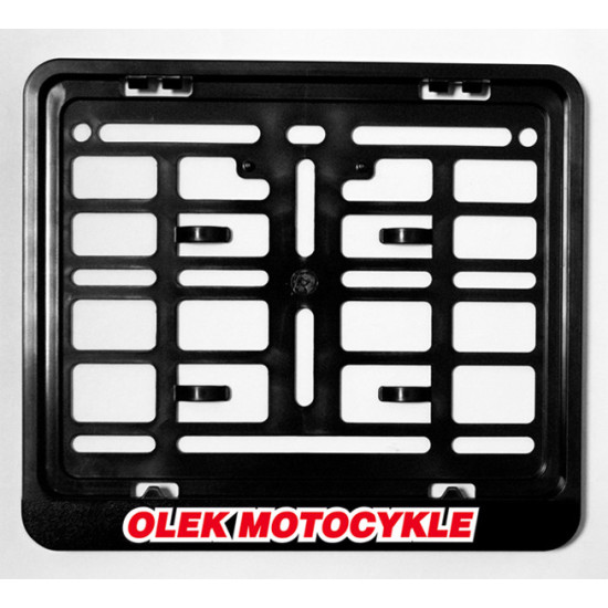 BIKETEC AKCININIS VALSTYBINIO ŽENKLO RĖMAS MOTOROLERIUI / MOTOROLERIUI JUODAS SU OLEK MOTOCYKLE LOGOTIPU