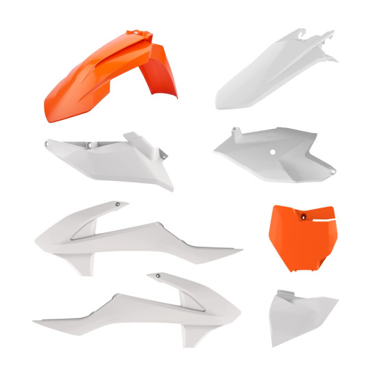 POLISPORT PLASTIKINIŲ DALIŲ RINKINYS KTM SX 85 '18-'24 SPALVA OEM BALTA ORANŽINĖ
