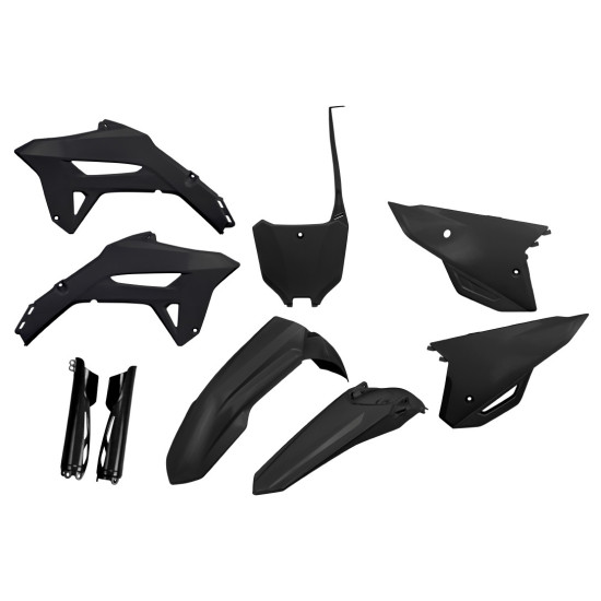 UFO PLASTIKINIS RINKINYS (PILNAS KOMPLEKTAS) SU TELESKOPU (AMORTIZATORIUMI) DANGTELIAIS HONDA CRF 250R '22-'24, CRF 450R