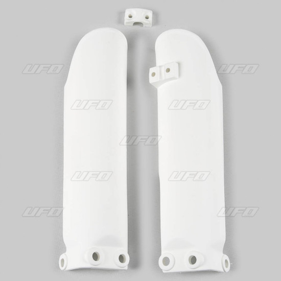 UFO FRONT SHOCK ABSORBER GUARDS KTM SX 65 '02-'26, HUSQVARNA TC 65 '24-'25, GAS GAS MC 65 '21-'26, WHITE - REPLACES GG07