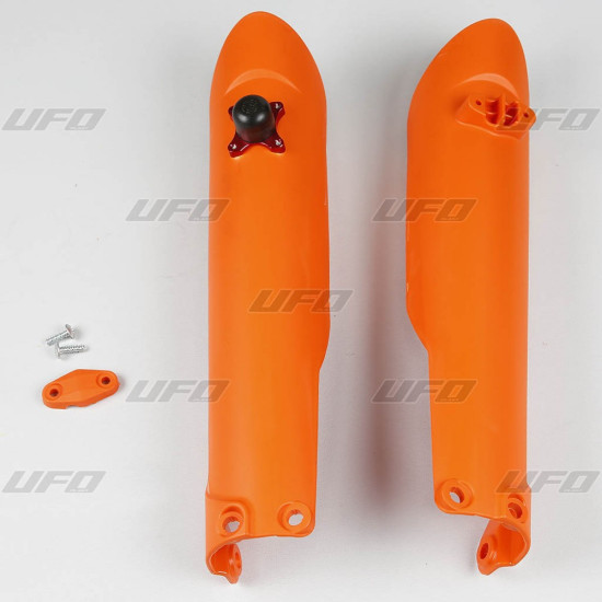 UFO FRONT SHOCK ABSORBER GUARDS KTM SX / SX-F '15-'22, WITH LOCK, ORANGE