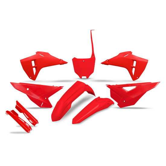 UFO PLASTIKINIS RINKINYS (PILNAS KOMPLEKTAS) SU TELESKOPU (AMORTIZATORIUMI) DANGTELIAIS HONDA CRF 250R / 450R '25-'26 RA