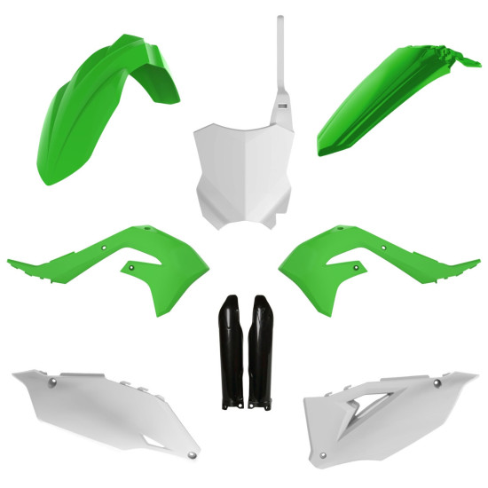 POLISPORT PLASTIKINIS RINKINYS (PILNAS RINKINYS) KAWASAKI KX 250F '21-'24 KX 450F '19-'23 ĮSKAITANT PRIEKINĘ PLOKŠTELĘ (