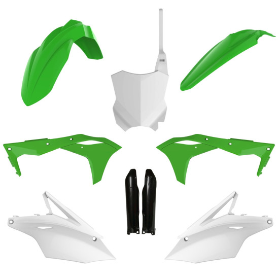 POLISPORT PLASTIKINIS RINKINYS (PILNAS RINKINYS) KAWASAKI KX 250F '17-'20 ĮSKAITANT PRIEKINĘ PLOKŠTELĘ (8665900002) IR A