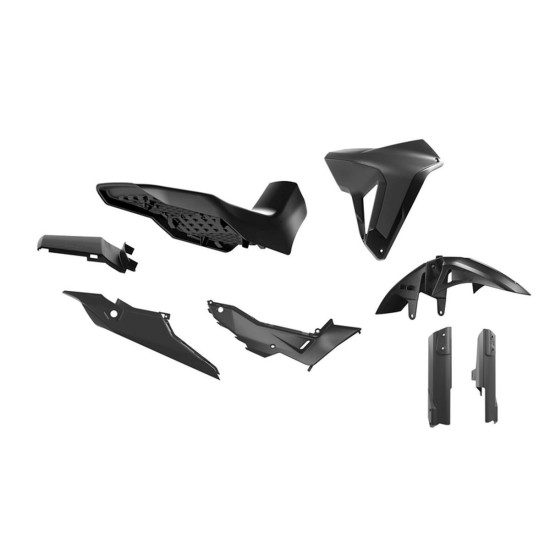 RACETECH (RTECH) PLASTIC SET WITH REVOLUTION SEAT HONDA XL 750 TRANSALP '23-'25 BLACK