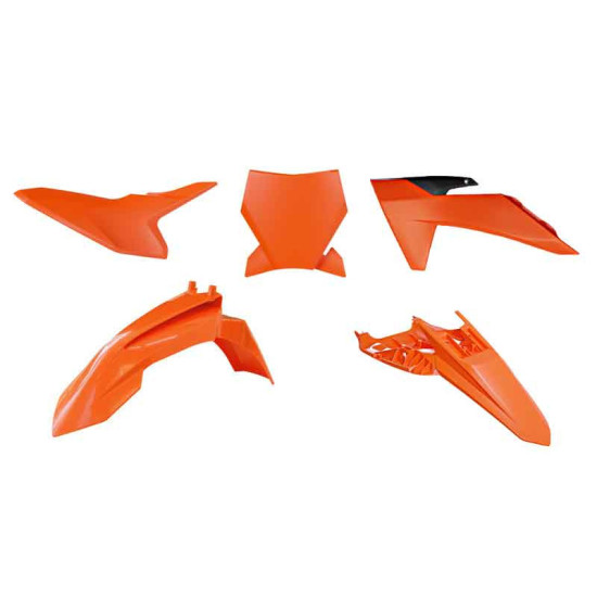 RACETECH (RTECH) PLASTIKO RINKINYS KTM SX 50 '24-'25 SPALVA ORANŽINĖ / JUODA