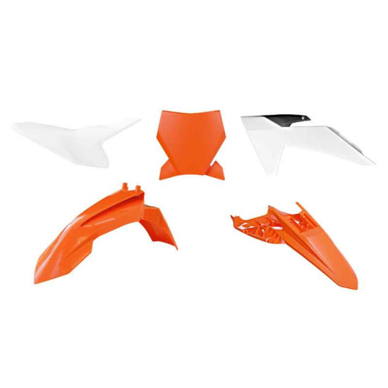 RACETECH (RTECH) PLASTIKO RINKINYS KTM SX 50 '24-'25 OEM SPALVA (ORANŽINĖ / BALTAS / JUODAS)